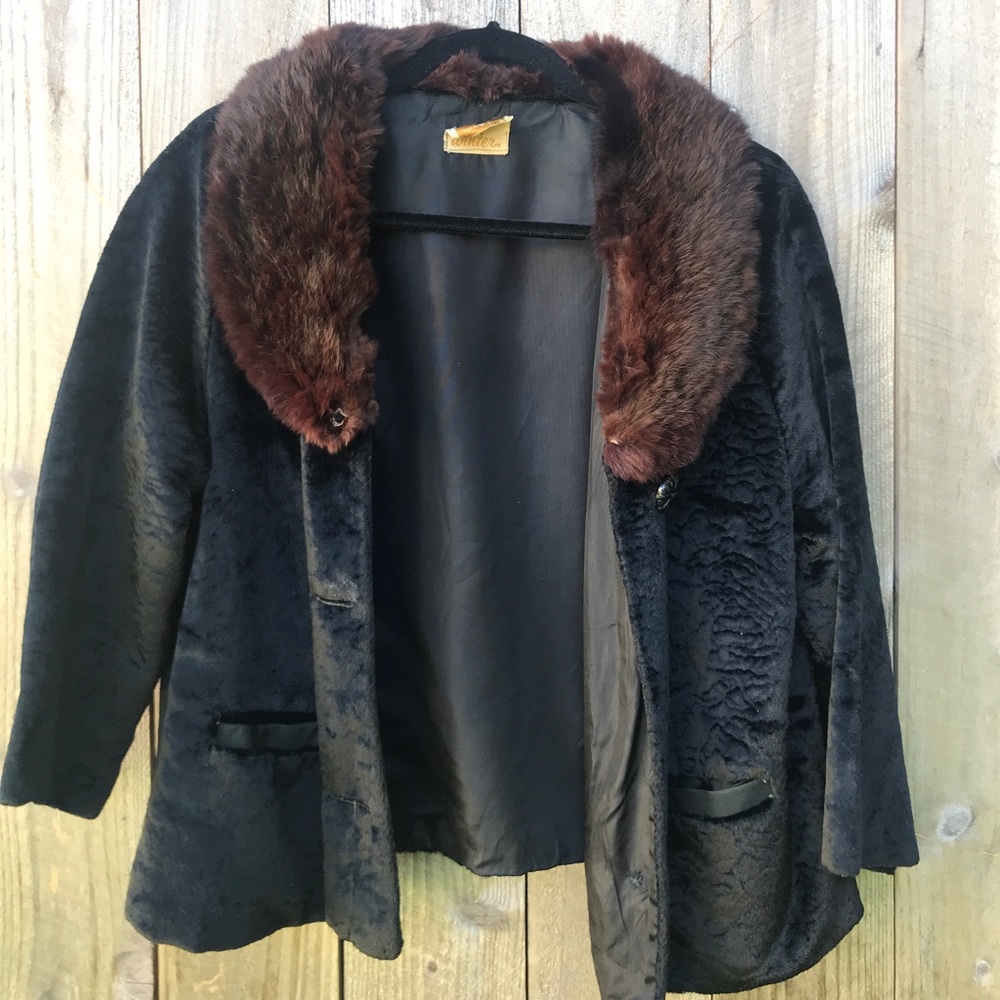 Vintage Styled by Winter Mink Collar Coat Women’s